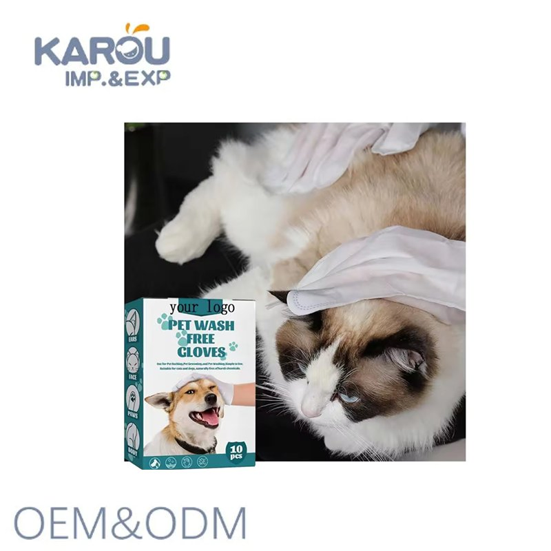Pet Cleaning Glove Wipes Biodegradable Pet Grooming Glove Wipes Custom Logo Disposable