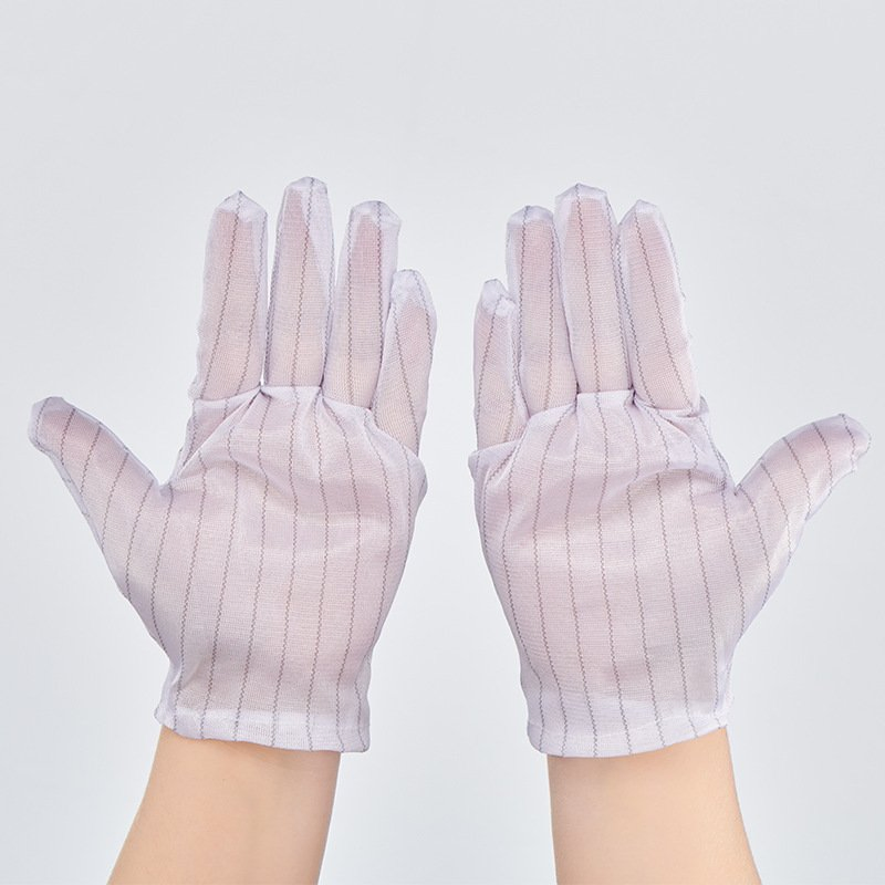 9 Inch Manufacture ESD Anti Static Stripe Lint Free Polyester Cleanroom Glove