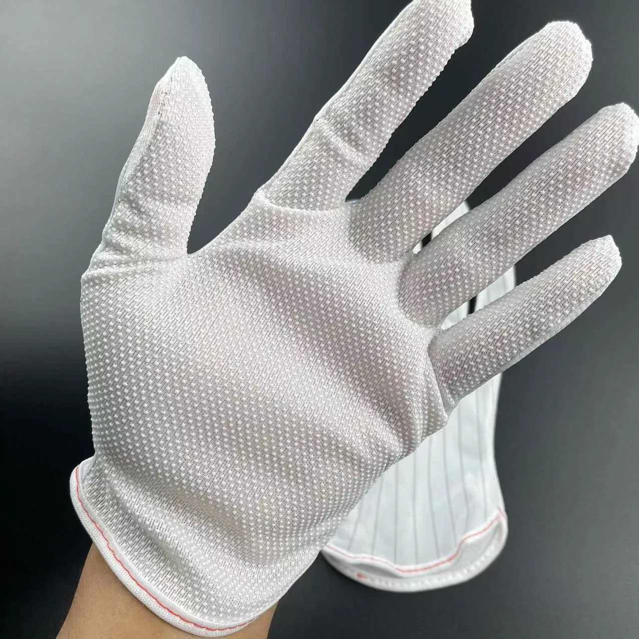 PVC Dotted Conductive Carbon Fiber Strip ESD Gloves Anti-Static Gloves for Electronics Industry