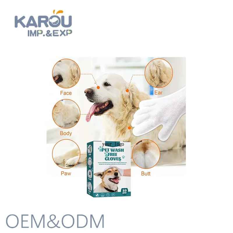 Pet Cleaning Glove Wipes Biodegradable Pet Grooming Glove Wipes Custom Logo Disposable