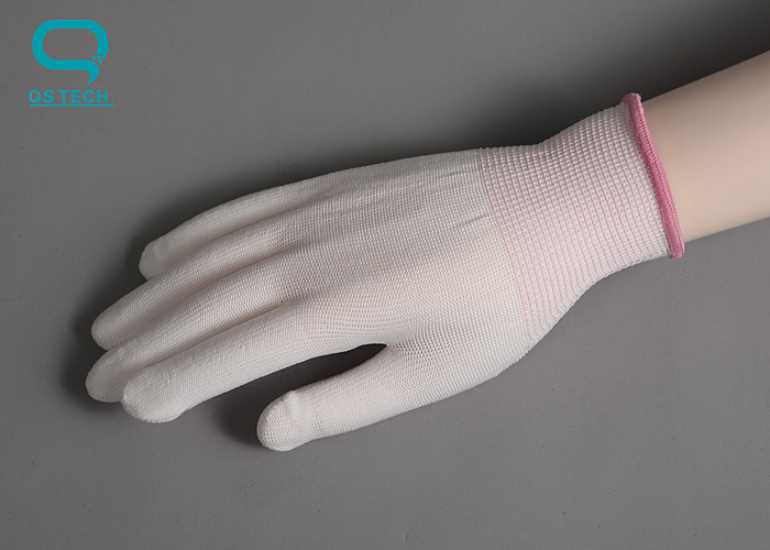 Cleanroom ESD Antistatic PU Palm Woven Glove with Conductive Carbon Fiber