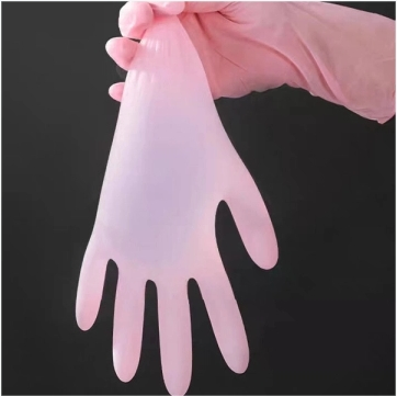 Disposable Nitrile Pink Gloves Chemical Resistant Powder-Free Latex-Free, Guantes Nitrilo. Gants