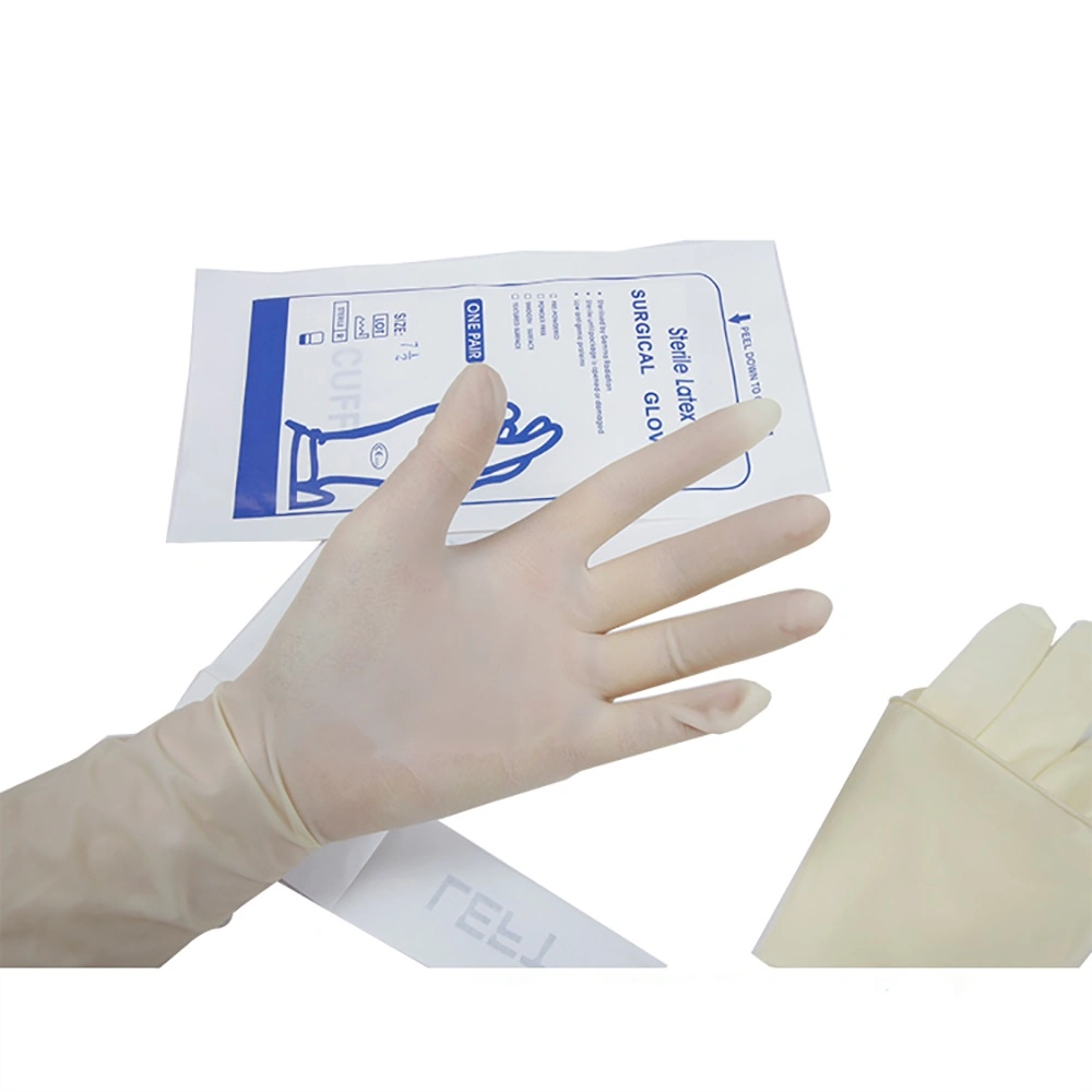 High Quality Medical Disposable Latex Sterile Surgical Gloves Slightly Powdered