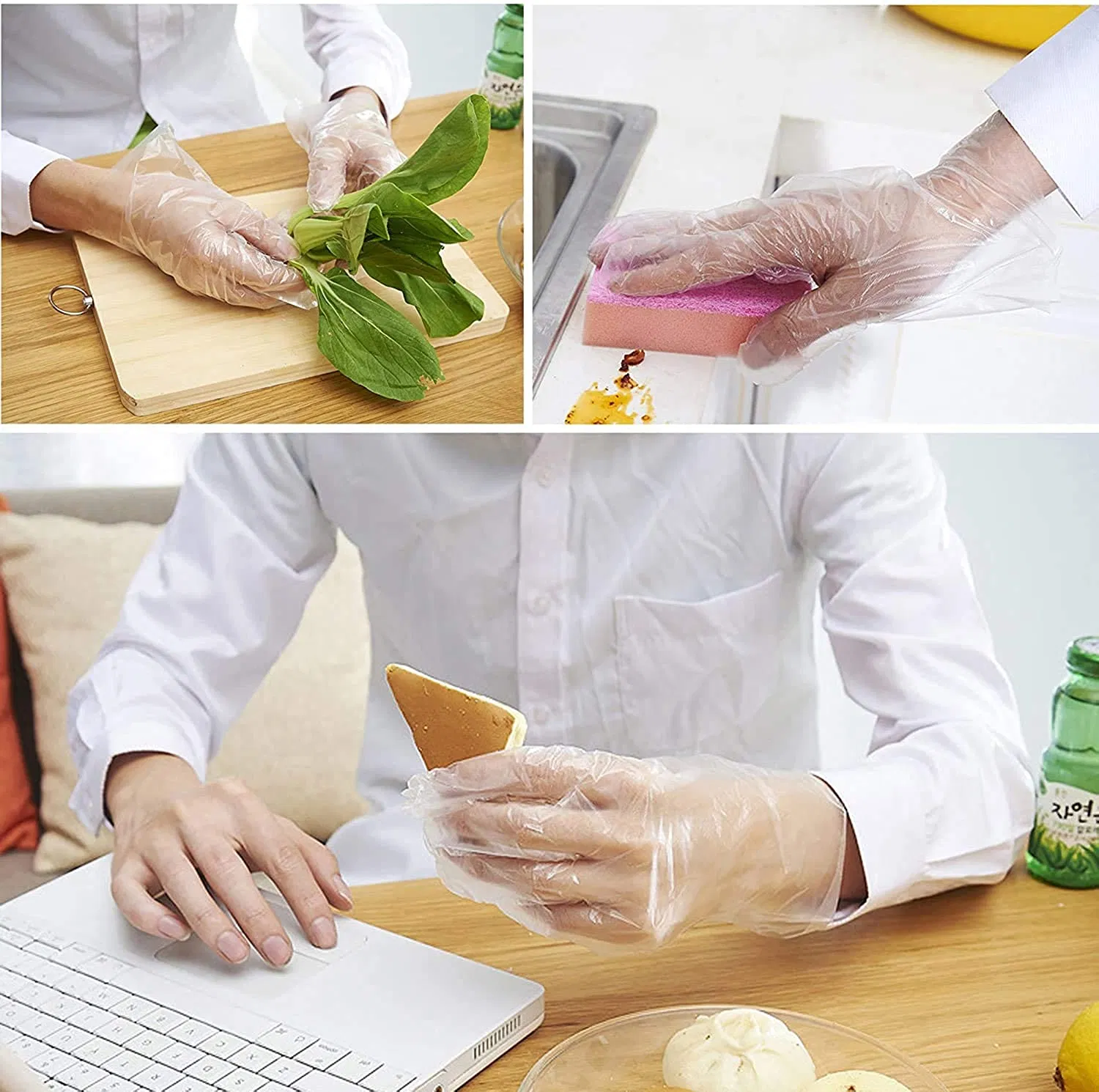 S/M/L/XL HDPE LDPE Biodegradable Cleaning Restaurant Household in Box Transparent Color Plastic PE Glove Disposable