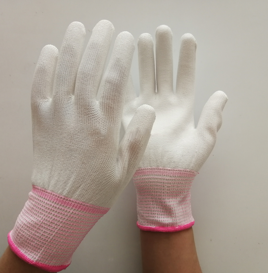 50% Discount 13G White ESD Carbon Fiber PU Coated Safety Work Protective Household Labor Industrial Hand Knitted Fit Anti-Static Gloves