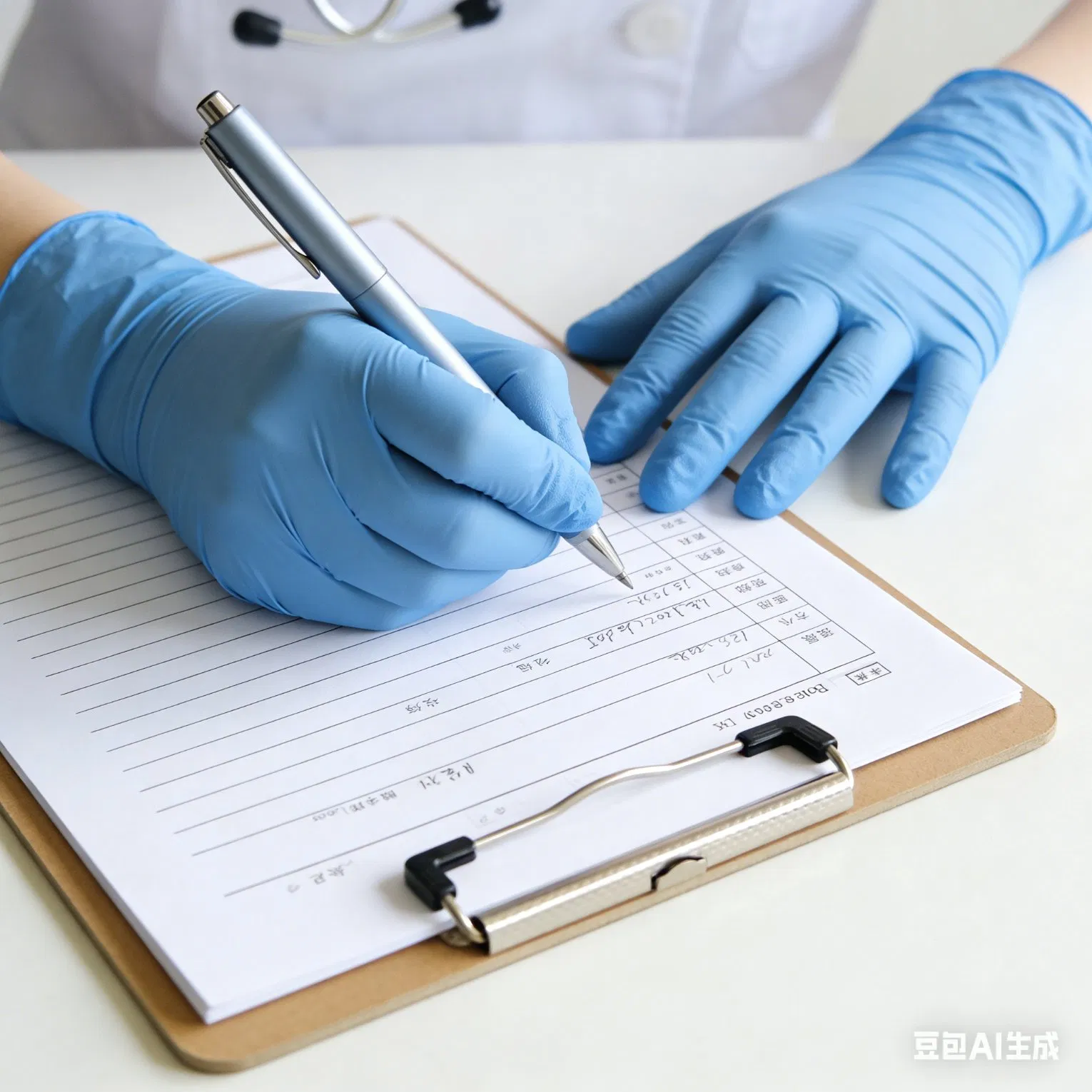 Medical Examination Disposable Vitrile Gloves Blue, Touch Screen Safe, Latex &amp; Powder-Free