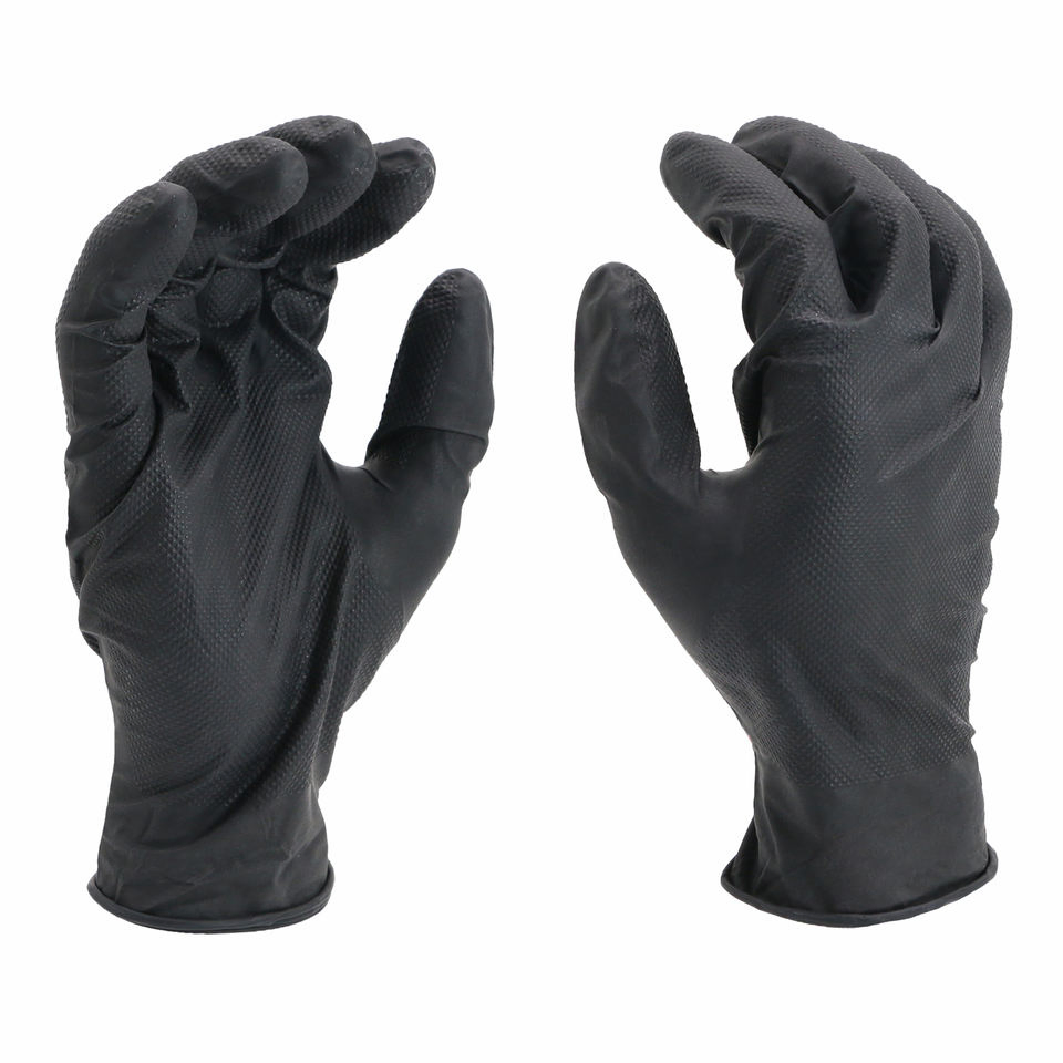 Industrial Black Nitrile Gloves Disposable Safety Gloves Car Repair Powder-Free Heavy Duty