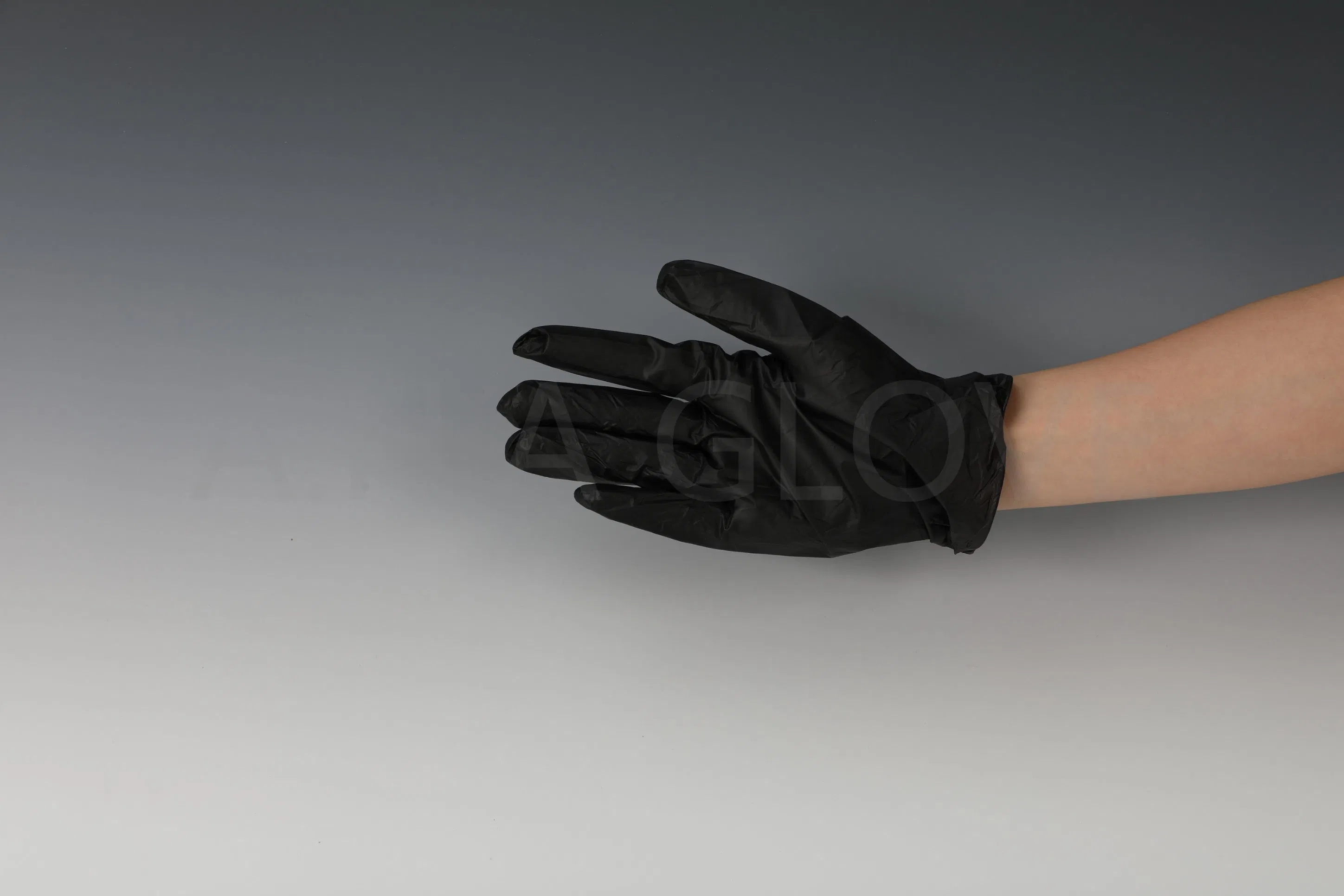 9in 240mm Disposable Powder Free Protective Work Black Vinyl Gloves Disposable Black PVC Gloves