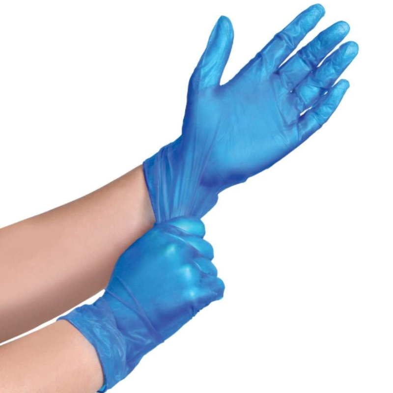 Vinyl Gloves Powder-Free Food Safe Disposable PVC Gloves Protective Blue