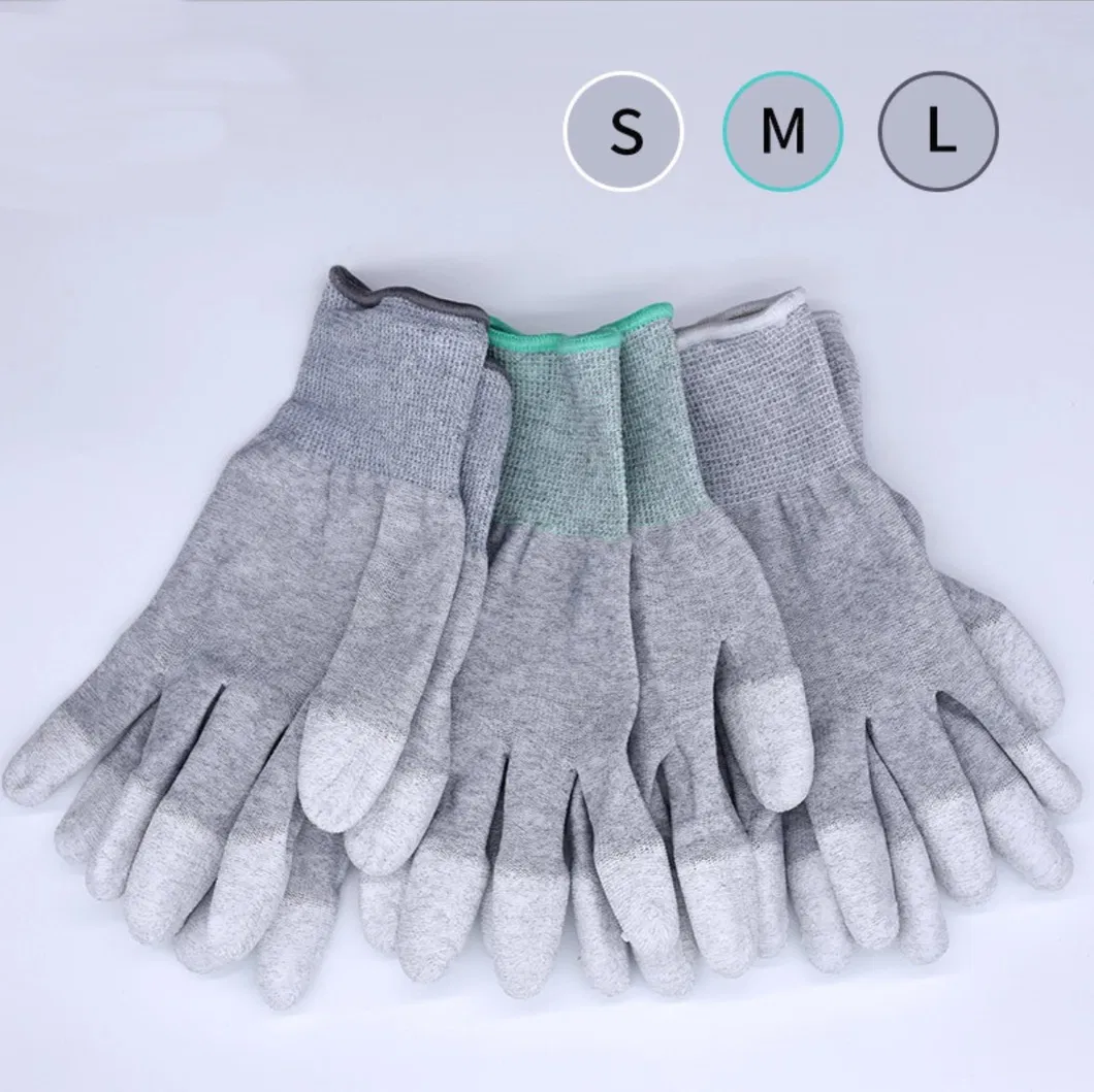 Anti Static Carbon Fiber PU Coated ESD Palm Fit Gloves