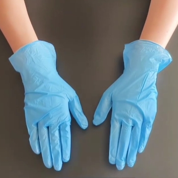 Smooth Blue Vitrile Gloves Blened Vinyl Nitrile Gloves with Good Tensile Resistance for Examination, Laboratory, Food, Household