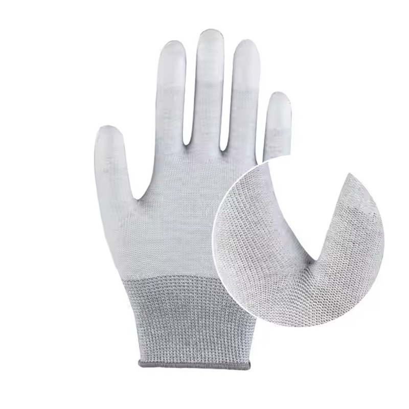 Carbon Fiber Antistatic ESD Safety PU Finger Coated Working Gloves