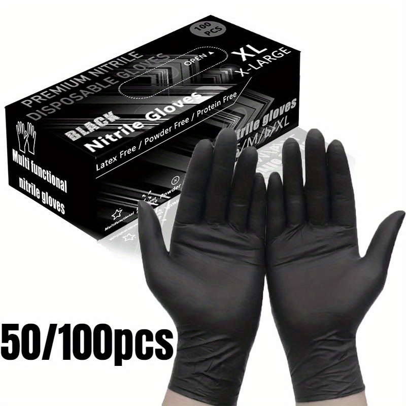 Disposable Nitrile Gloves, Food Grade Nitrile Gloves, Acid &amp; Oil Resistant Gloves, Latex Free, Heavy Duty Gloves for Cleaning, Kitchen, Industrial Use