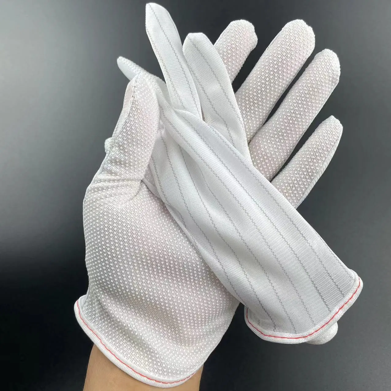 PVC Dotted Conductive Carbon Fiber Strip ESD Gloves Anti-Static Gloves for Electronics Industry