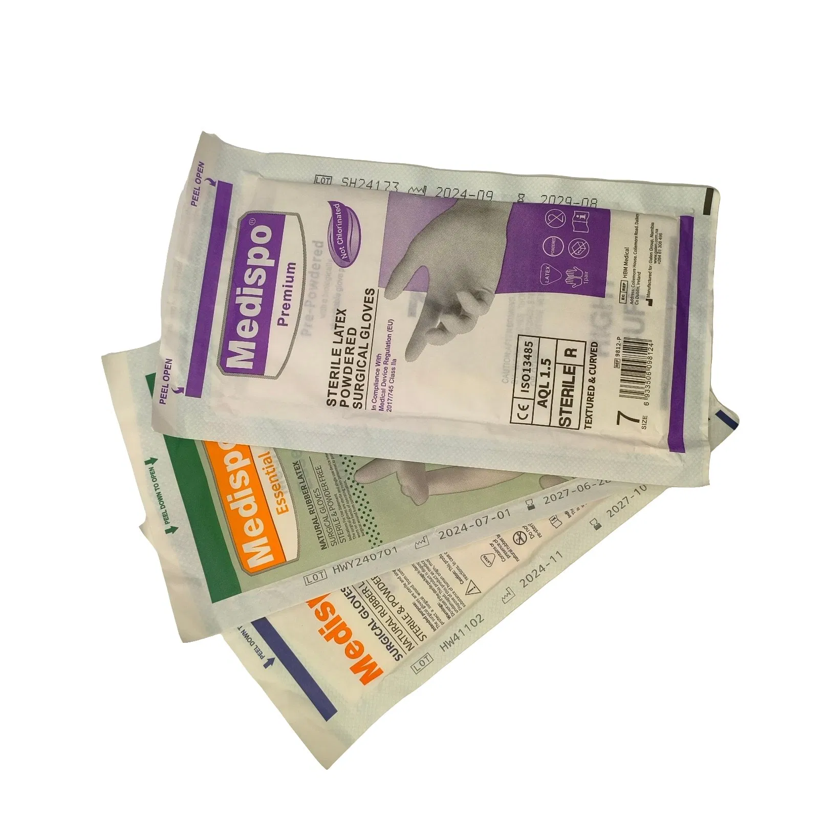 Sterile &amp; Powder-Free Natural Rubber Latex Surgical Gloves Series Not Chlorinated Size 7 Cross-Border Supply