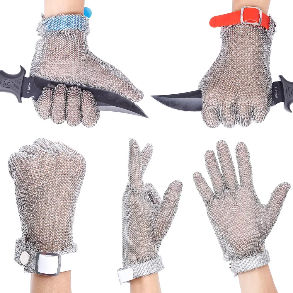 Food Grade Stainless Steel Mesh Glove for Kitchen and Slaughterhouse Use, Comfortable Fit and Long Service Life