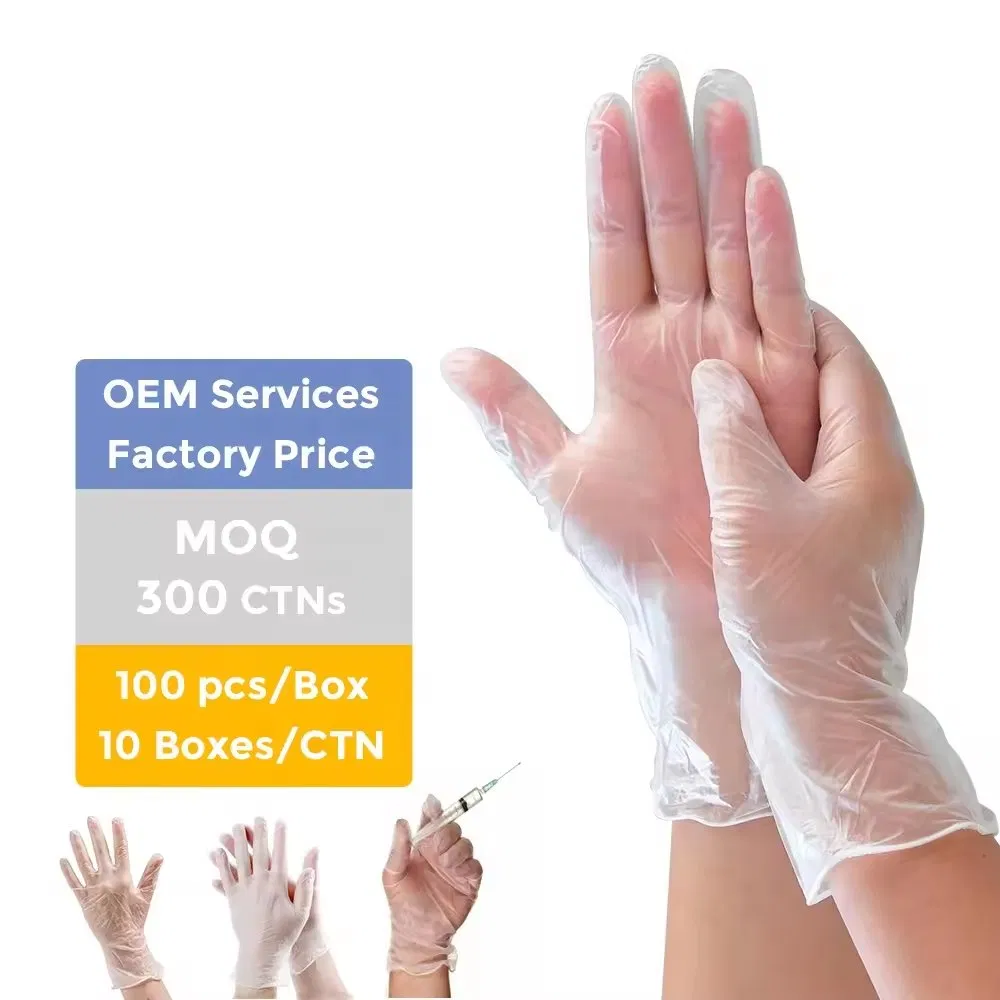 Food Grade Powder Free Disposable Vinyl Gloves Food Service Glove Labor Gloves Guangzhou