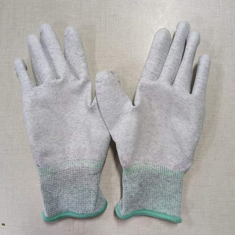 Anti Static Carbon Fiber PU Coated ESD Palm Fit Gloves