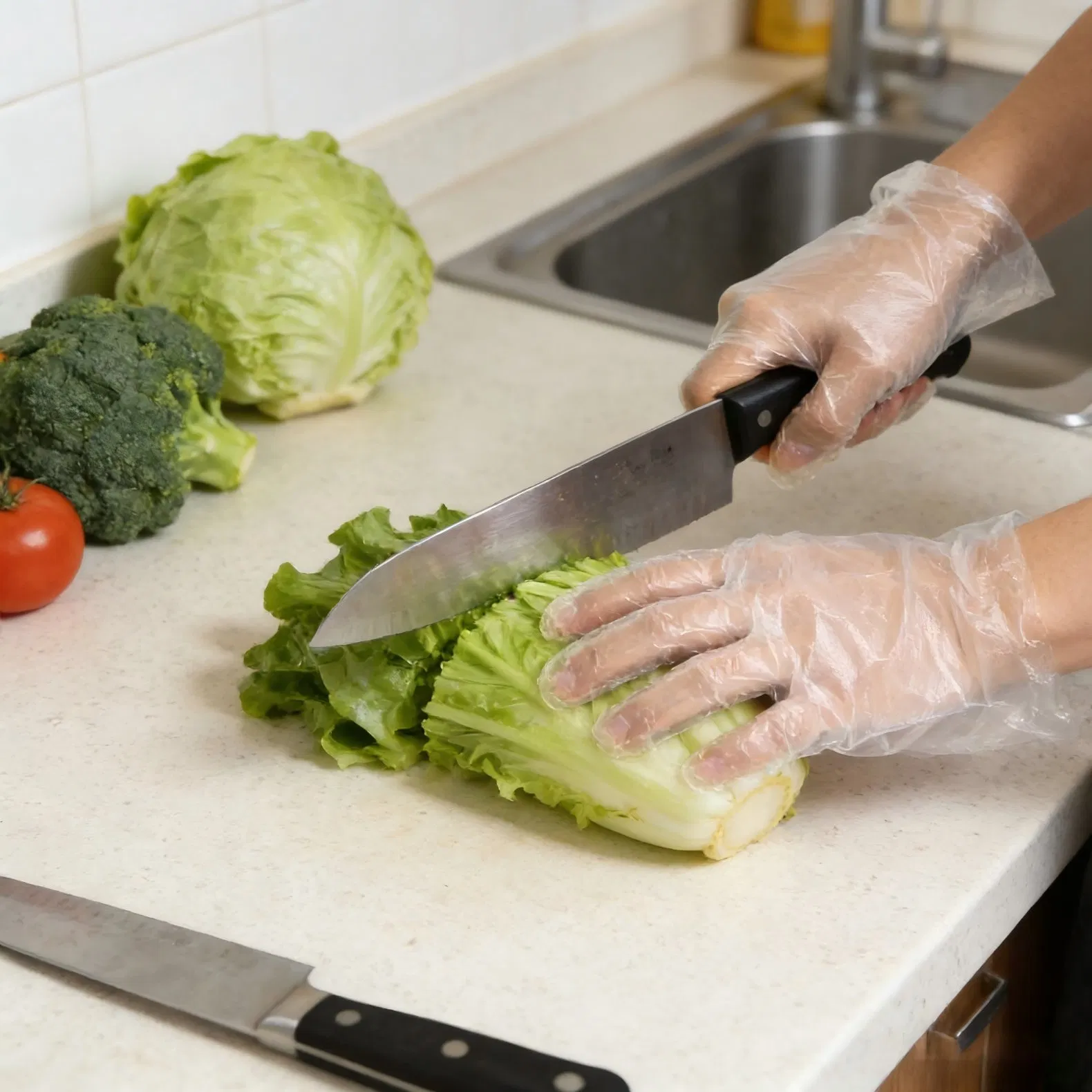 Disposable Food Handling Poly HDPE Gloves Powder Free Food Service Grade