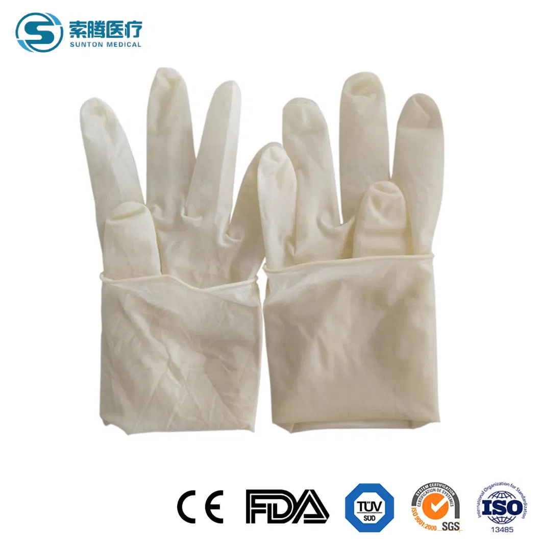 Sunton Ultraviolet Light Disinfecting Type Surgical Gloves China White Color Surgical Gloves Manufacturer Sterile Cheap Surgical Gloves M L S Size Latex Gloves