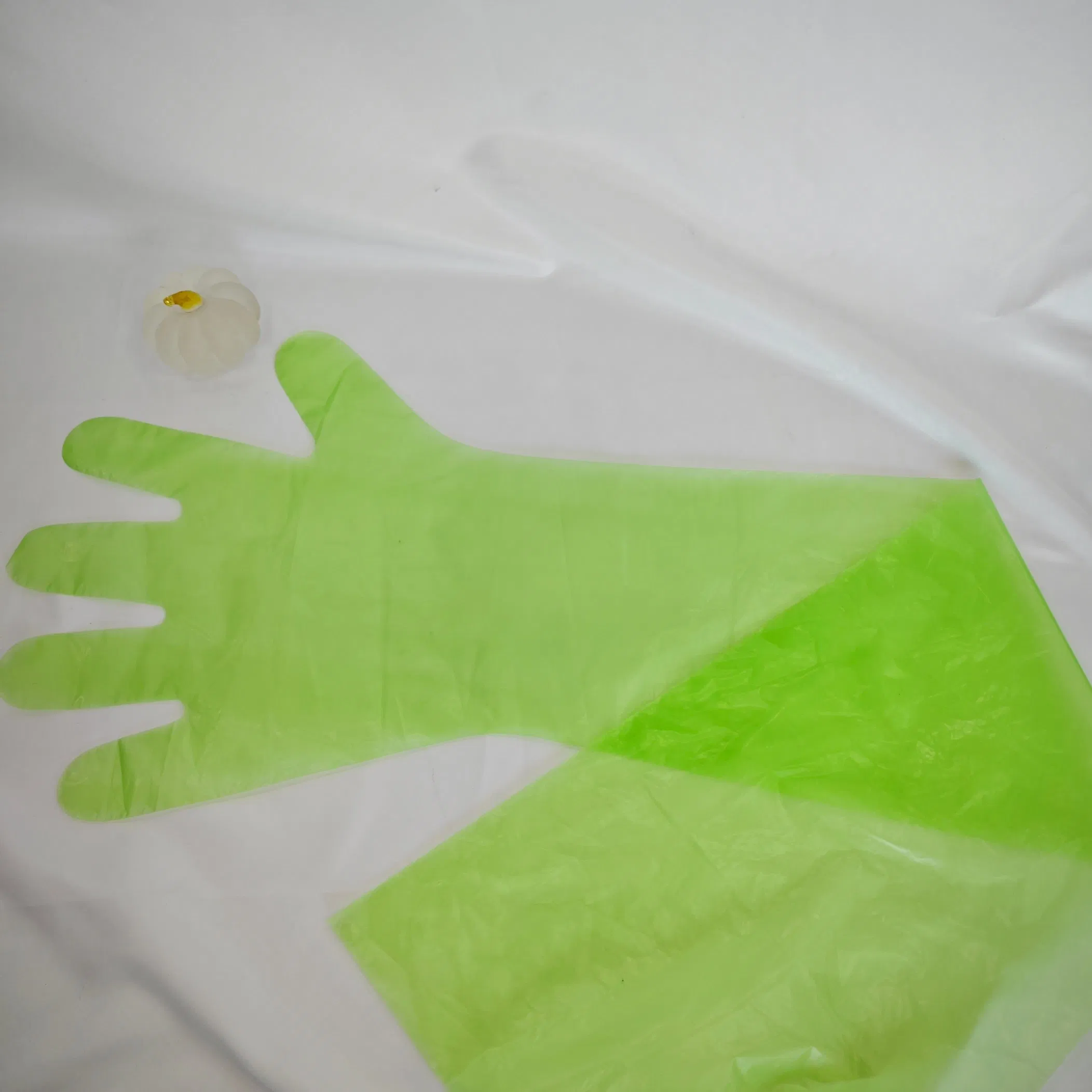 Custom Length Biodegradable Green Color Plastic PE PVC Single Use Industrial Gloves Catering Food Contact Sterile Disposable Gloves