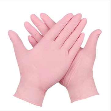 Disposable Nitrile Pink Gloves Chemical Resistant Powder-Free Latex-Free, Guantes Nitrilo. Gants