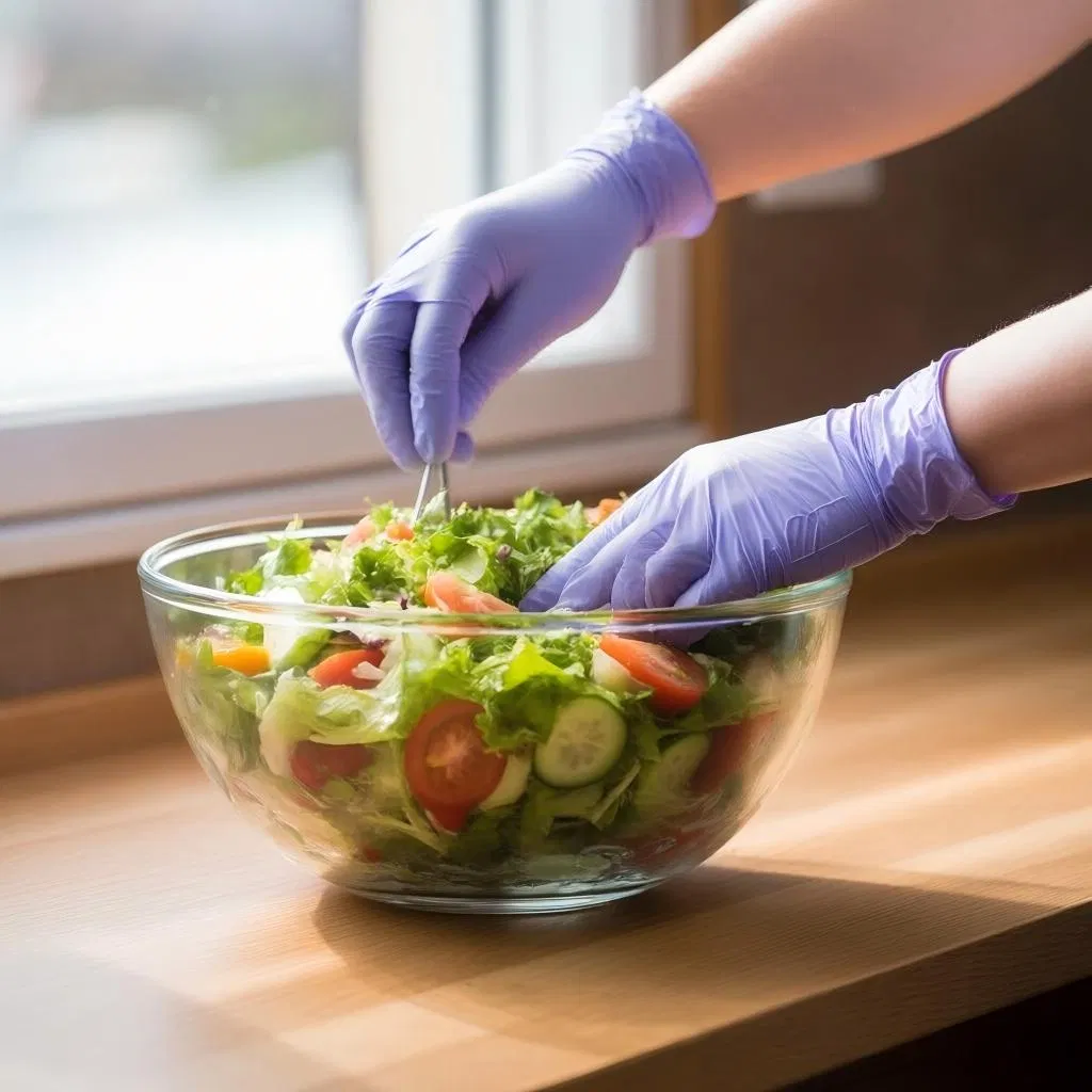 Food Grade Nitrile Gloves, Waterproof and Oil Resistant, Safe for Cooking, Food Service and Catering