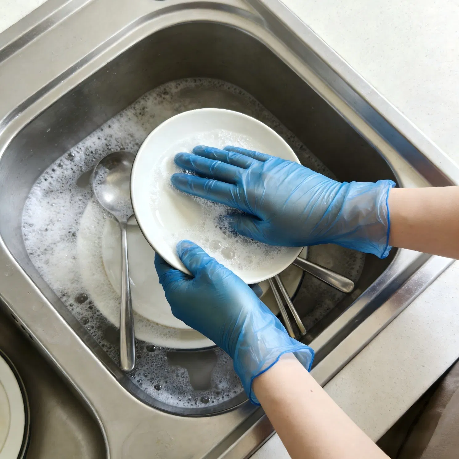 Blue Black Black White Clear Color Disposable Vinyl Protective Gloves Powder Free with ISO, CE, FDA Certificated