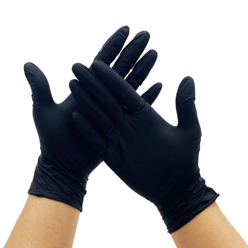 Heavy Duty Black Disposable Nitrile Gloves for Automotive, Tattoo, and Industrial Use