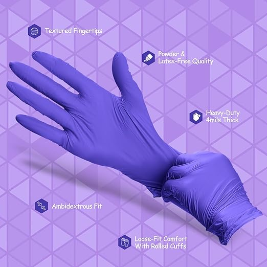 Eco-Friendly Nitrile Gloves, Biodegradable and Disposable for Medical and Food Handling Use