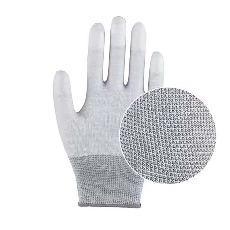 Carbon Fiber Antistatic ESD Safety PU Finger Coated Working Gloves