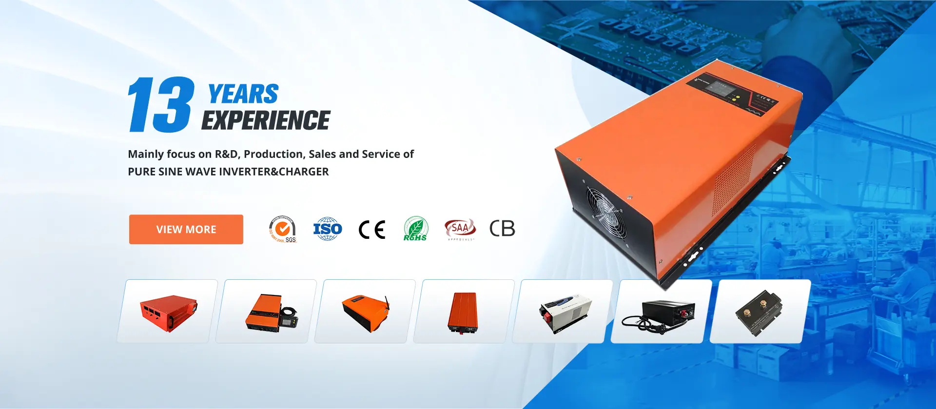 Pass Power power inverter and battery charger manufacturing facility