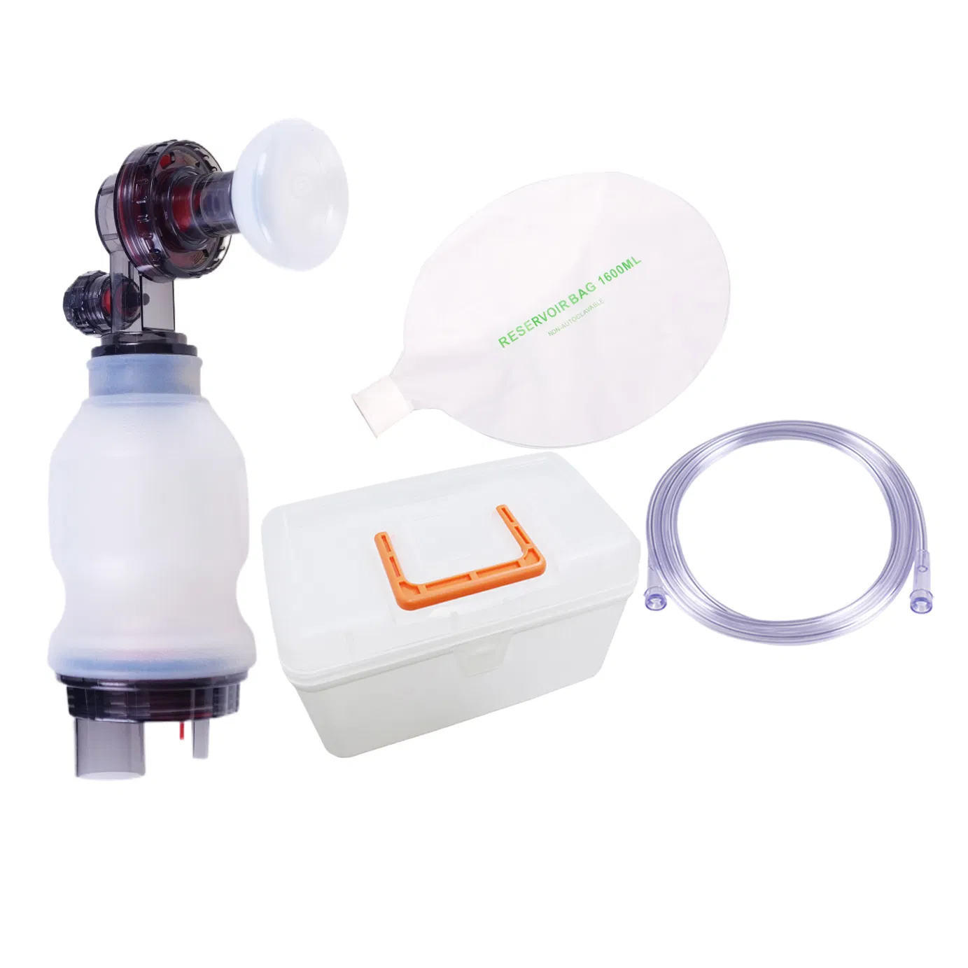 Manual Resuscitator Ambu Bag Set for Emergency Rescue Rusable Silicone Material