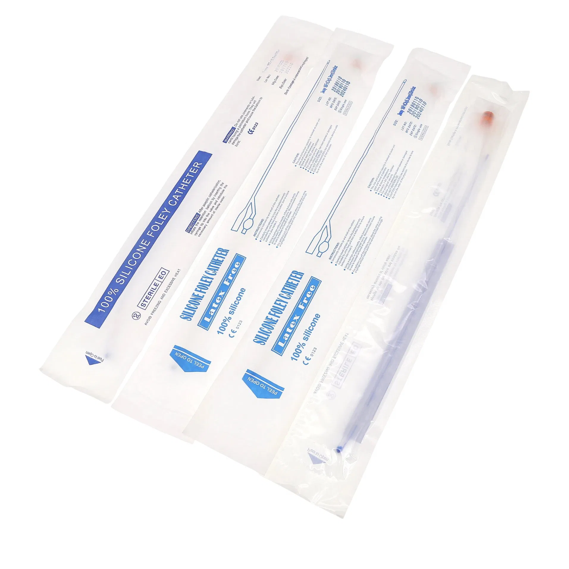 Adult High Quality Disposable 100% Full Silicone Size Medical Grade 3 Way Foley Catheter for Urine Drainage with CE, ISO Certificates