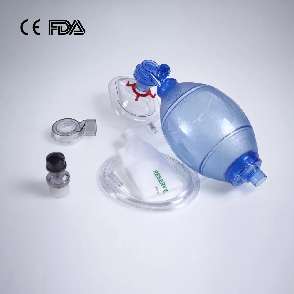 PVC Ambu Bag with Oxygen Tube PVC Manual Resuscitator Kit Set Factory with CE, FDA for Adult Size