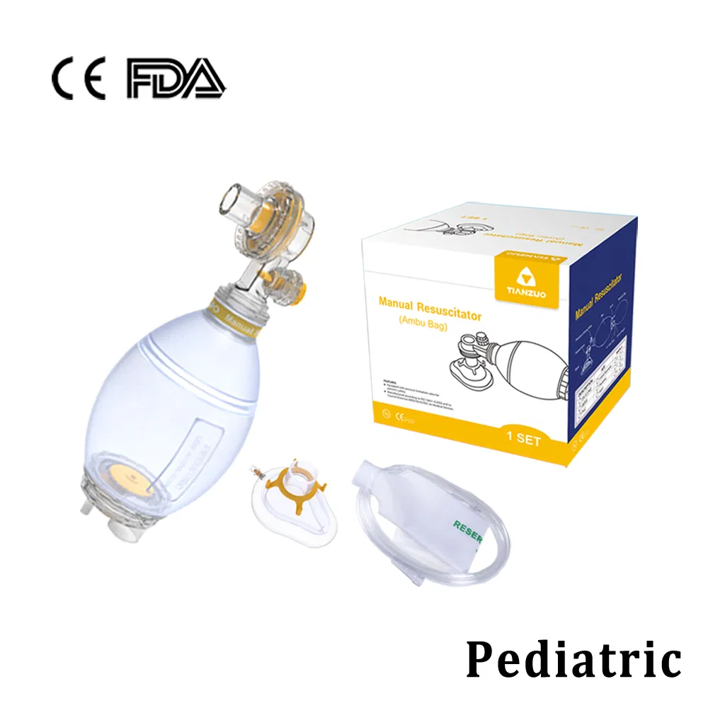 PVC Ambu Bag with PP Box PVC Manual Resuscitator Kit Set Factory with CE FDA for Adult Pediatric Children Size