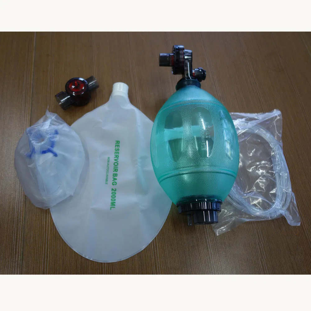PVC Ambu Bag Manual Resuscitator Kit with Reservoir Bag and Oxygen Mask for Emergency Rescue for Pediatric Children Kids Size