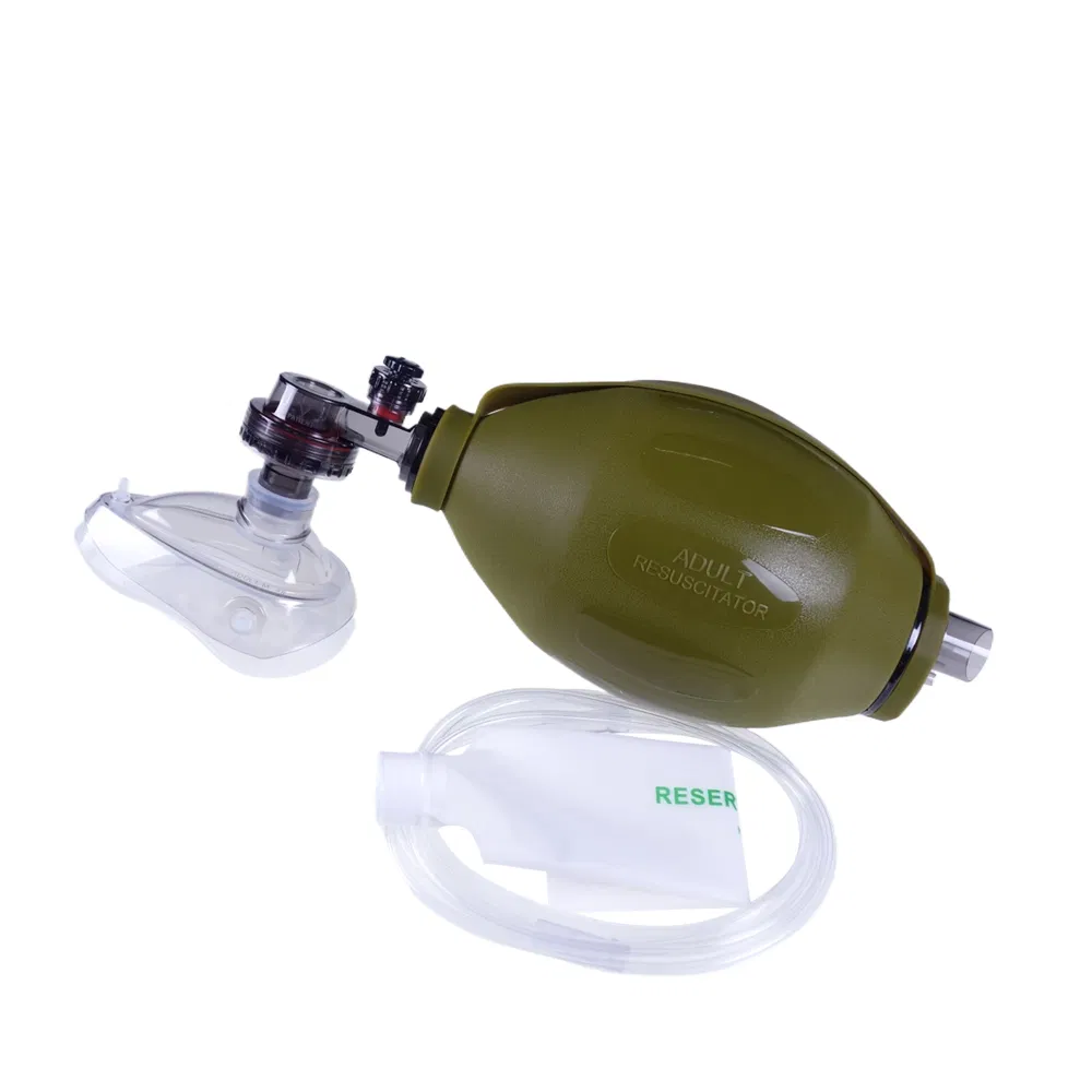 Manual Resuscitator Ambu Bag Set for Emergency Rescue Rusable Silicone Material