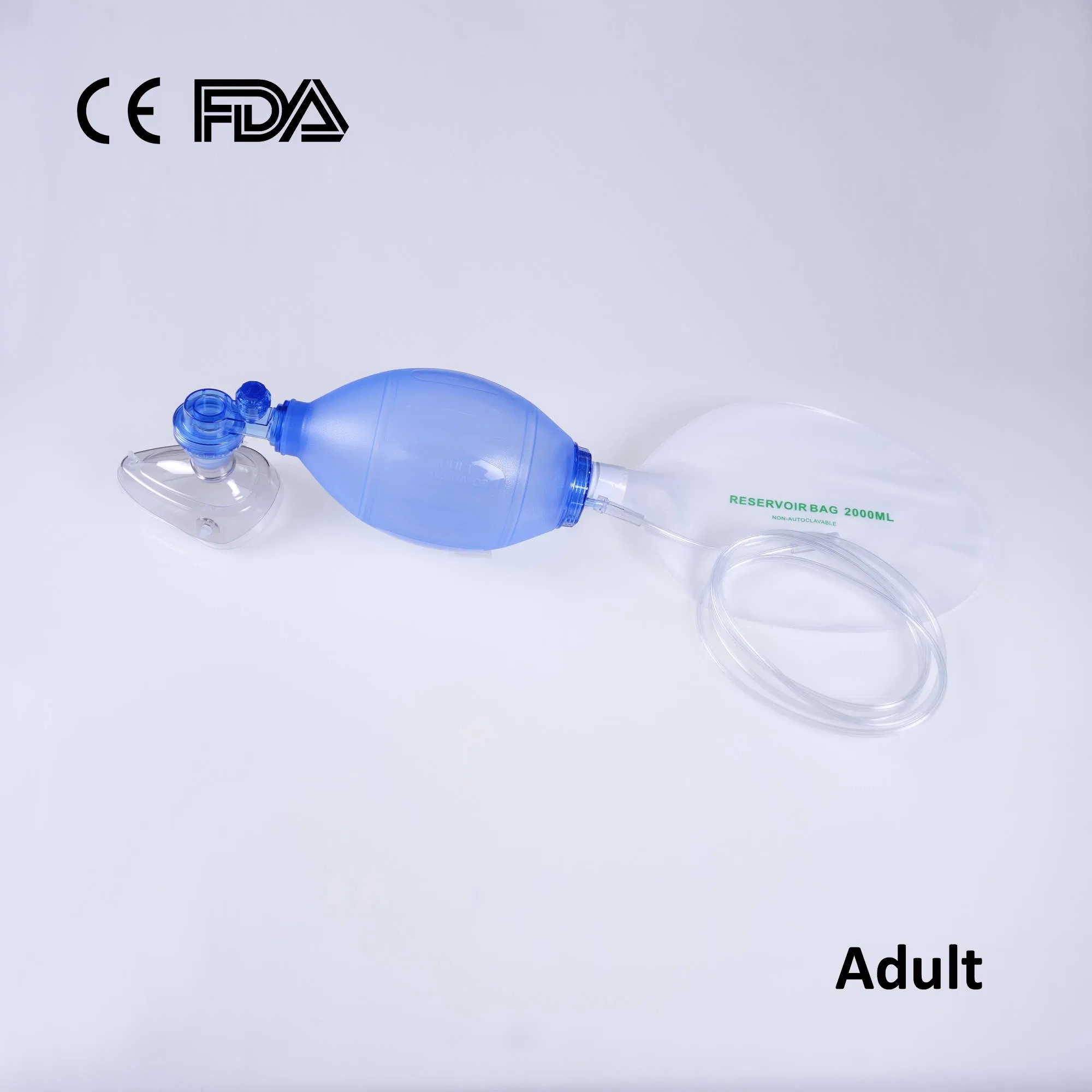 Silicone Ambu Bag with Oxygen Tube Silicone Manual Resuscitator Kit Set Factory with CE, FDA for Adult Size Blue