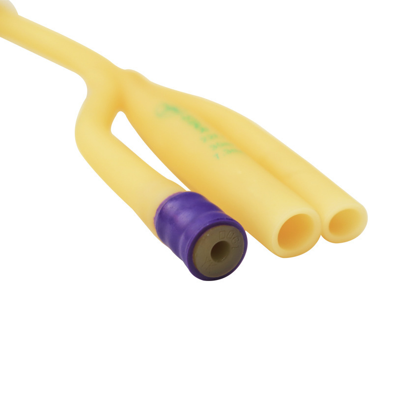 Single-Use Medical 3-Way Double Balloon Silicone Coated Latex Foley Drainage Catheter