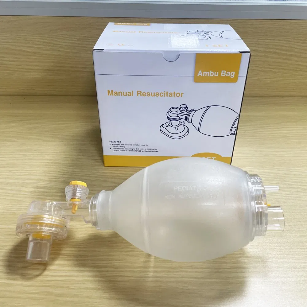 PVC Ambu Bag with PP Box PVC Manual Resuscitator Kit Set Factory with CE FDA for Adult Pediatric Children Size