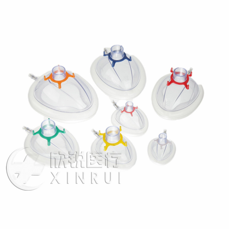 Disposable Medical PVC Transparent Adult Anesthesia Mask Face Mask Size 4