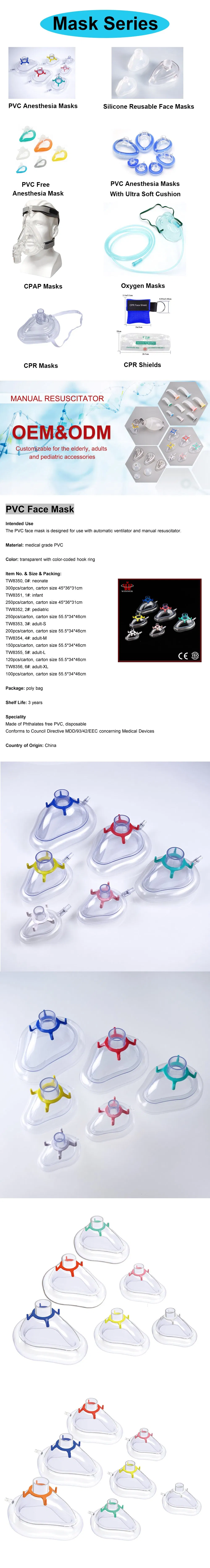 Disposable Medical PVC Anesthesia Mask Details