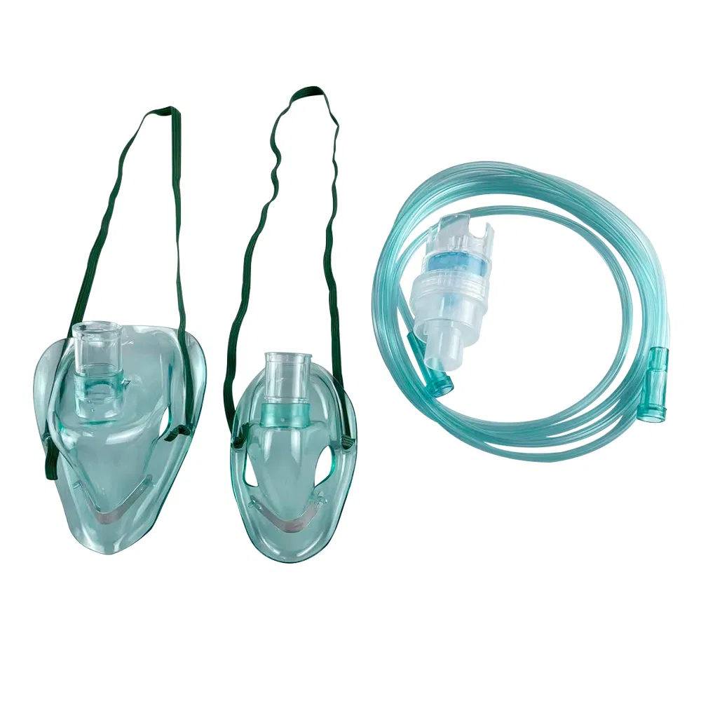 Transparent Medical Oxygen Face Mask Single Use with Oxygen Tubing Connector for Respiratory Therapy