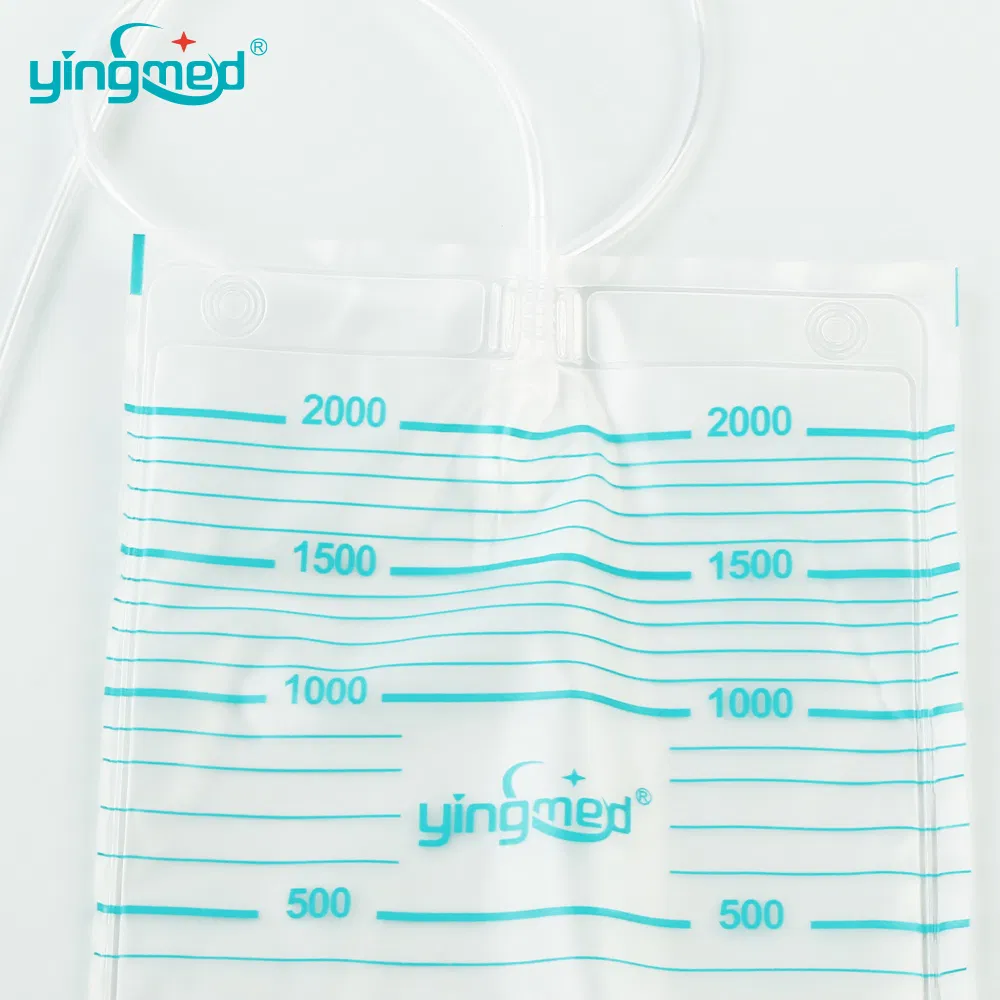 2000ml T Valve Pull Push Valve Economic Luxury Urinary Drainage Bag Urine Collection Bag Urine Collector Disposable Urine Bag