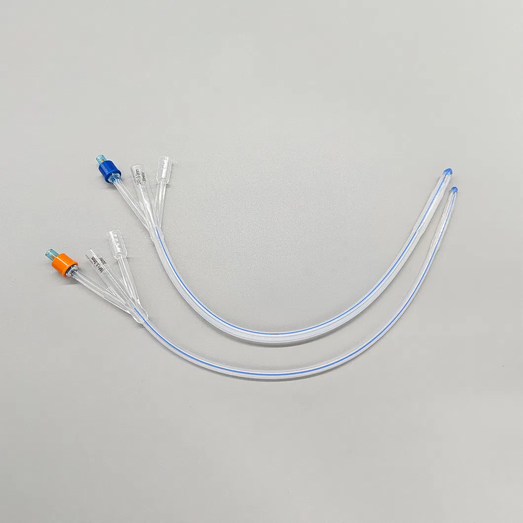 Dual Drainage Eyes 3-Way Irrigation Silicone Catheter