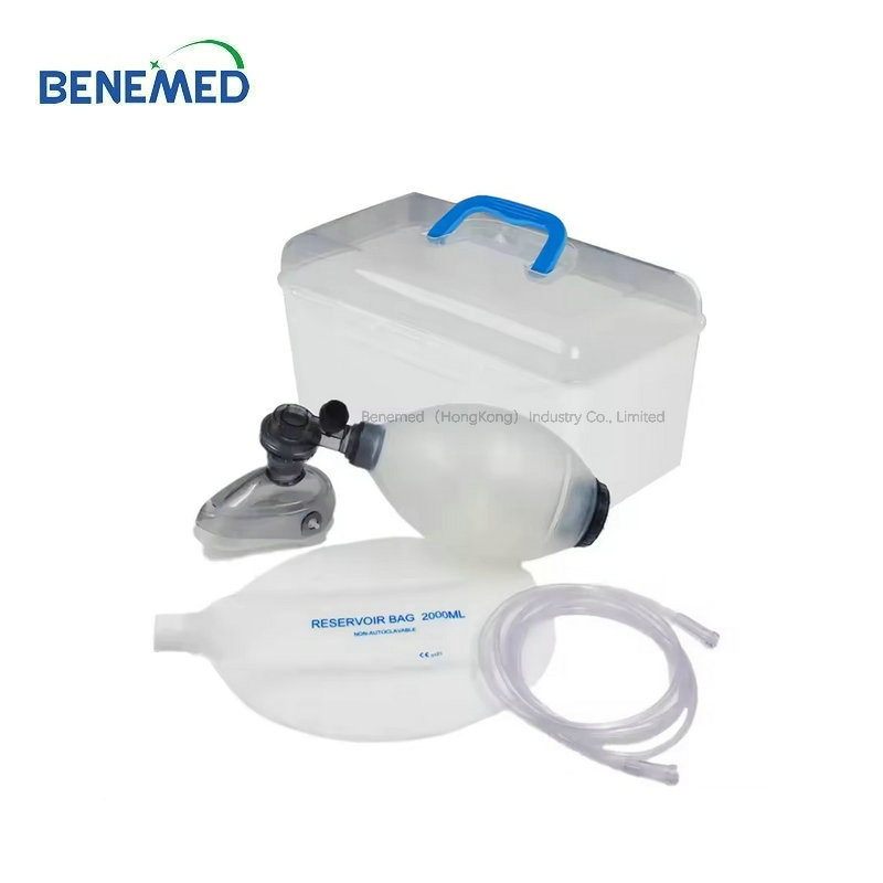 Adult Reusable Manual Resuscitators Oval Silicone Resuscitator Ambu Bag for Resuscitation