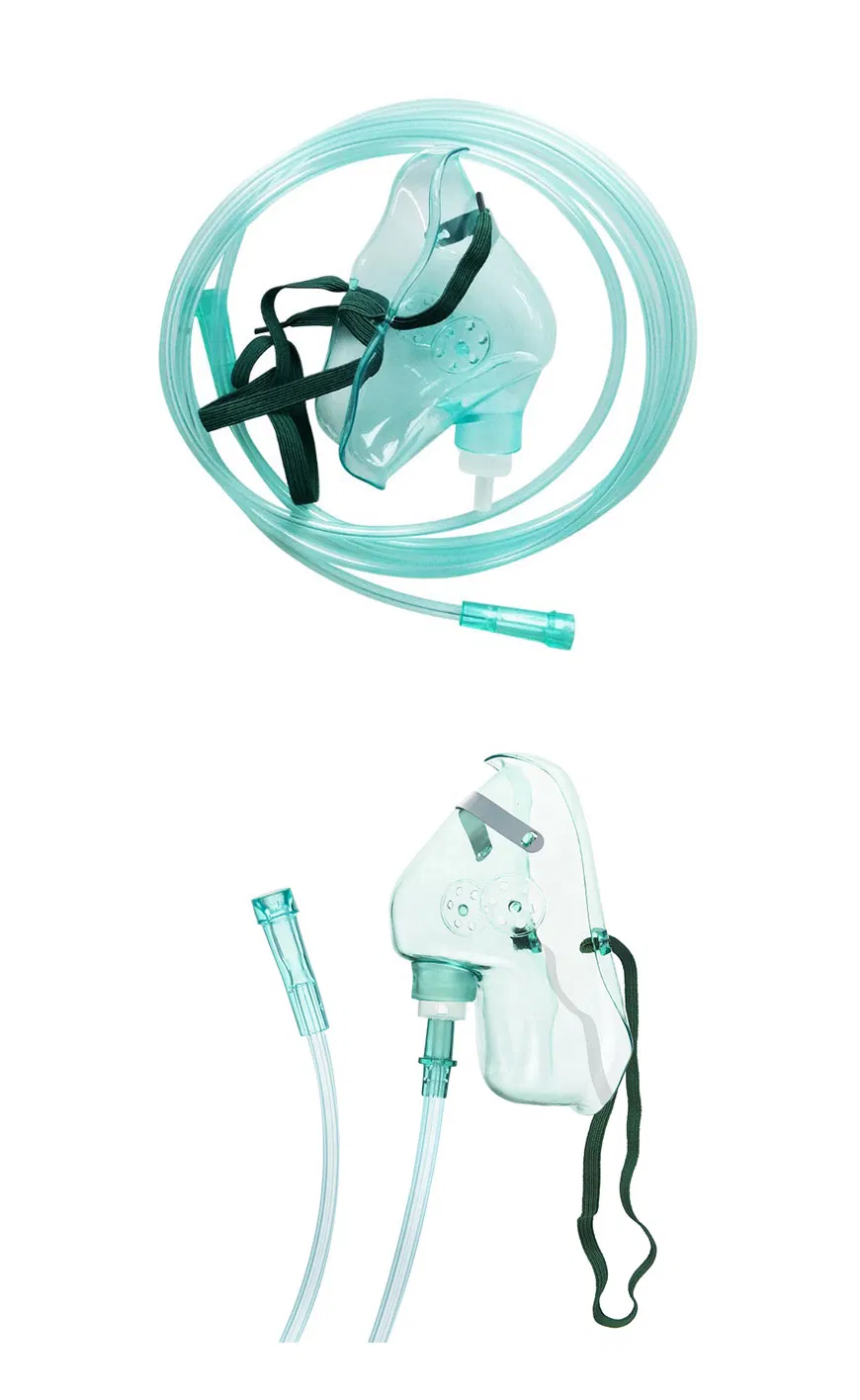 Disposable Medical Supplies Oxygen Therapy Mask with Tube Adjustable Plastic Strap