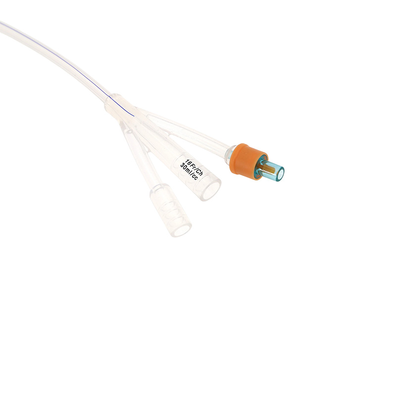 Adult High Quality Disposable 100% Full Silicone Size Medical Grade 3 Way Foley Catheter for Urine Drainage with CE, ISO Certificates