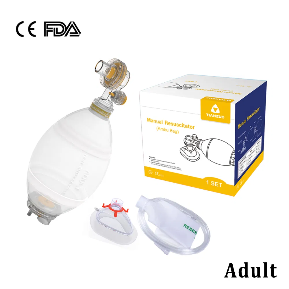 SEBS Ambu Bag with Oxygen Mask SEBS Manual Resuscitator Kit Set Ambu Bag Factory with CE FDA for Adult Pediatric Size